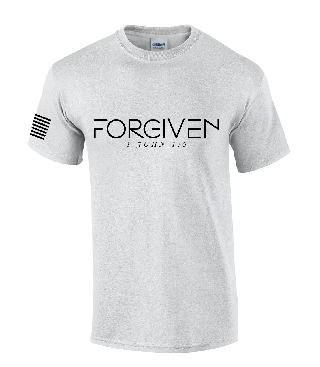 Mens Christian Shirt Forgiven 1 John 1:9 Short Sleeve T-shirt Graphic Tee