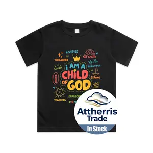 I am a Child of God Christian Retro Jesus Faith Design Gifts Cotton T-shirt, Graphic Print Round Neck Short Sleeve Casual Tee for Boys Girls