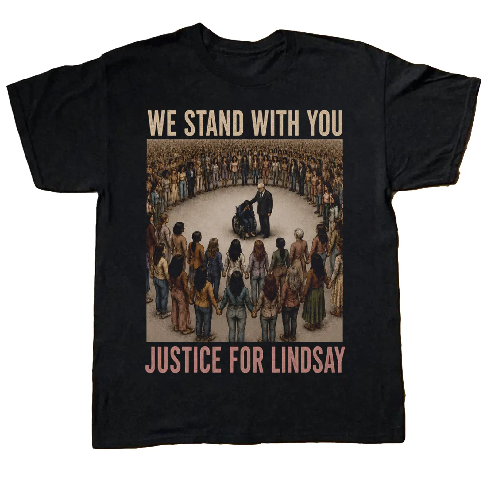 Justice for Lindsay We Stand With You Comfort Color Tee Ring Spun Cotton Casual Soft Washed T-Shirt Trendy Tops Perfect Gift