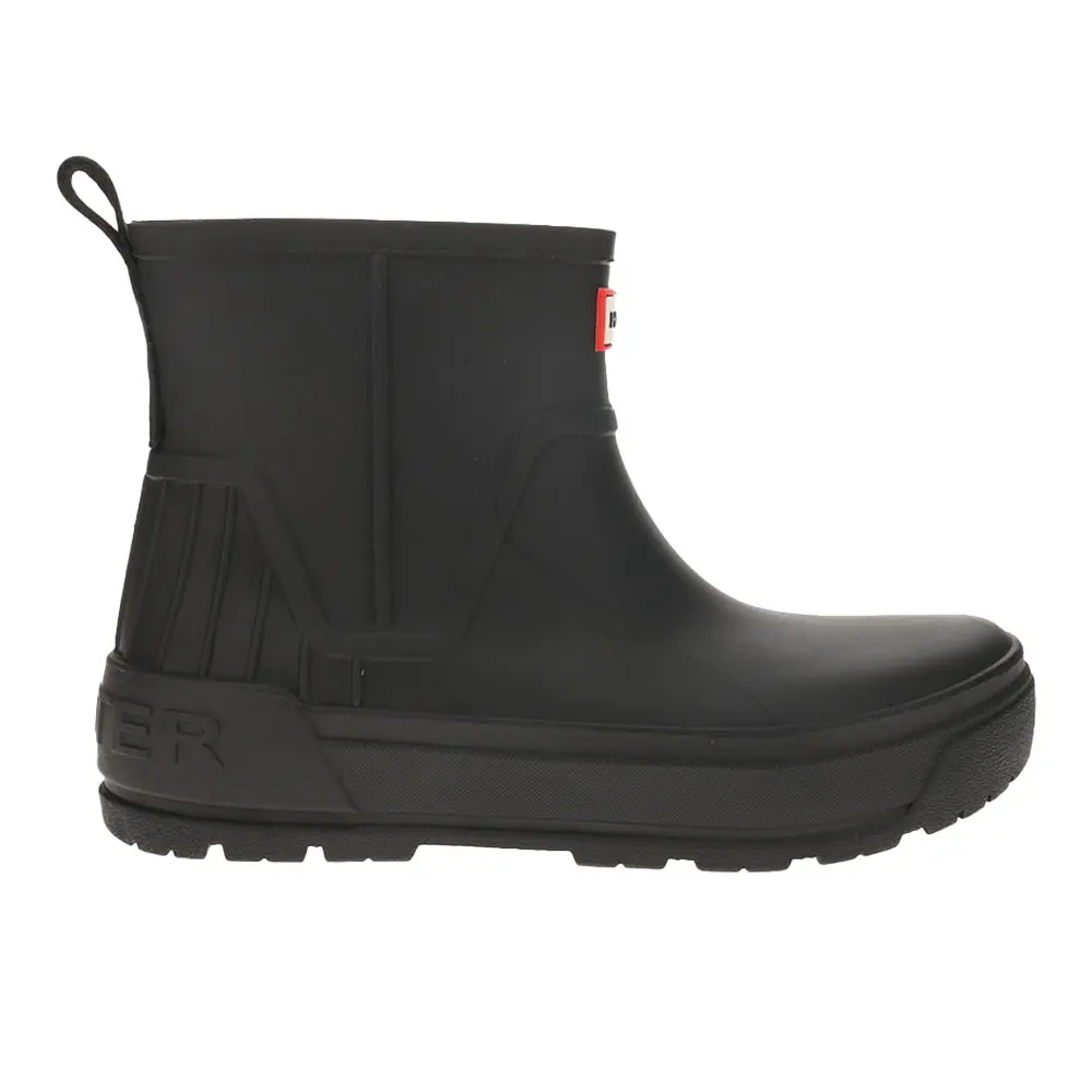 Hunter Womens Wales Rain Casual Boots Ankle - Black Hunter Womens Wales Rain Casual Boots Ankle - Black