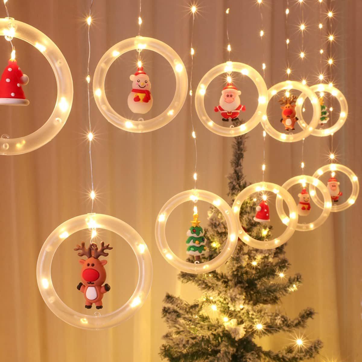 Christmas string lights available outdoors and indoors. LED string lights hanging, including , deer, etc., for holiday party decoration Ornaments Christmas string lights available outdoors and indoors. LED string lights hanging, including , deer, etc., for holiday party decoration Ornaments
