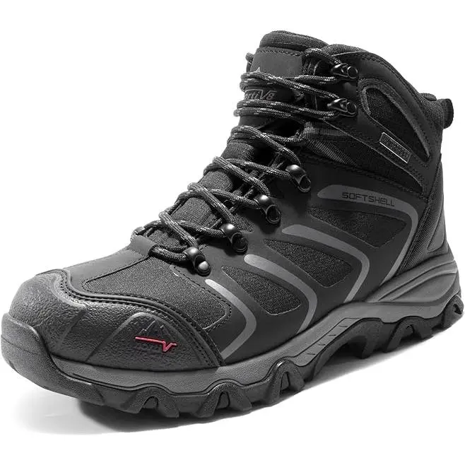 NORTIV 8 Men's Waterproof Steel Toe Work Boots - Slip-Resistant Mesh Safety Trainers for Industrial & Construction, Shoe, Safety Shoes tiktokshopbacktoschool, Closed, Rubber, Mines, Work & Safety Footwear