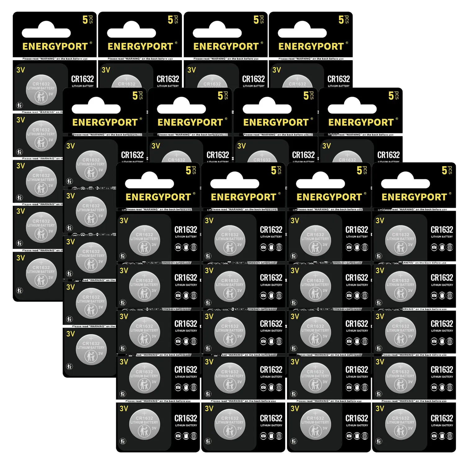 ENERGYPORT CR1632 Battery, Long-Lasting & High Capacity CR 1632 Lithium Batteries for Car Remote & Key Fob, Sensors, Monitors, 3V Coin & Button Cell