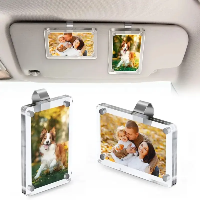 Personalized Dad Photo Acrylic Car Visor Clip – Drive Safe Dad Gift, Father’s Day Gift Ideas for Him, Husband Gift, New Dad Gift, Custom Sun Visor Clip