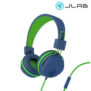 JLab Kids Volume Safe Headphones JBuddies Studio On-Ear Wired 3.5mm Connection Stainless Steel Headband Memory Foam Cushions Ages 6+