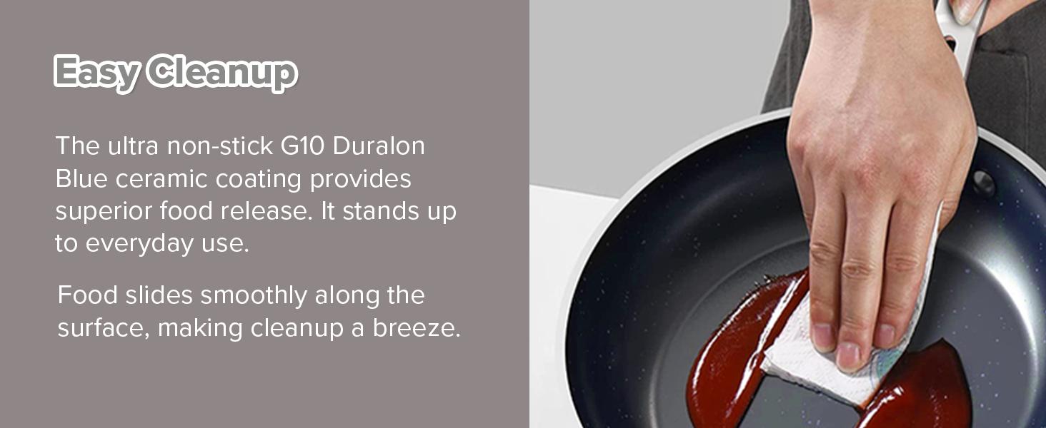 Duralon Non-Stick Cookware 3-Piece Set - 8”, 10”, 12” Frying Pans