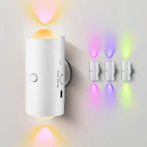 Smart Rechargeable LED Night Light with Motion Sensor – RGB Gradient Ambient Lighting, Dimmable Wall Lamp, Magnetic & Stick-On Design, USB Convenient Charging, Long-Lasting Battery, Perfect for Halloween Decor, Bedroom, Stairs, Hallway & Entryway
