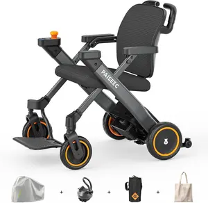 Paiseec 3-in-1 Electric Wheelchair with Push-Assist, Power Wheelchair for Adults and Seniors, Easy Operation and Folding, Airlines Approved, Foldable Wheel Chair for Travel, Indoor & Outdoor Use
