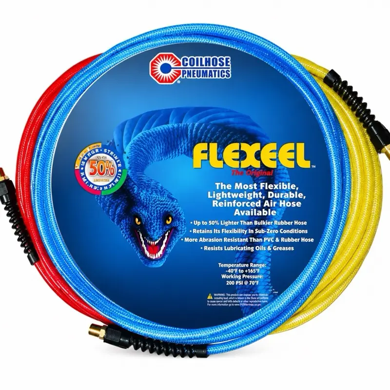 Coilhose Pneumatics Flexeel Flexible Pipe, Reinforced Polyurethane Air Hose for Power Tool Accessories, Flexible Hose