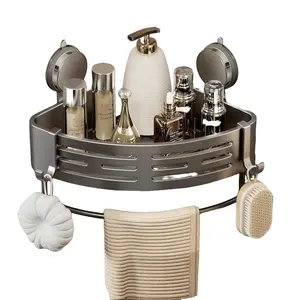 Bathroom Corner Shelf | Rustproof & Waterproof Shower Caddy | Strong Suction Cup Organizer | No-Drill Wall Storage | Space-Saving Bathroom Rack