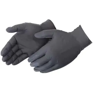 Liberty Safety 2015W DURASKIN« BLACK NITRILE DISPOSABLE GLOVES - Black 10 boxes/case
