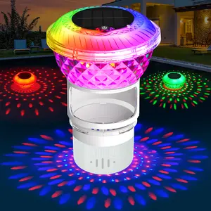 Pool Chlorine Floater with Marquee Light,Color-Changing Chlorine Floater with Button Control,Floating chlorines Dispenser for Pool,Adjustable Release Solar chlorines floaters for Hot Tub,White outdoorfun