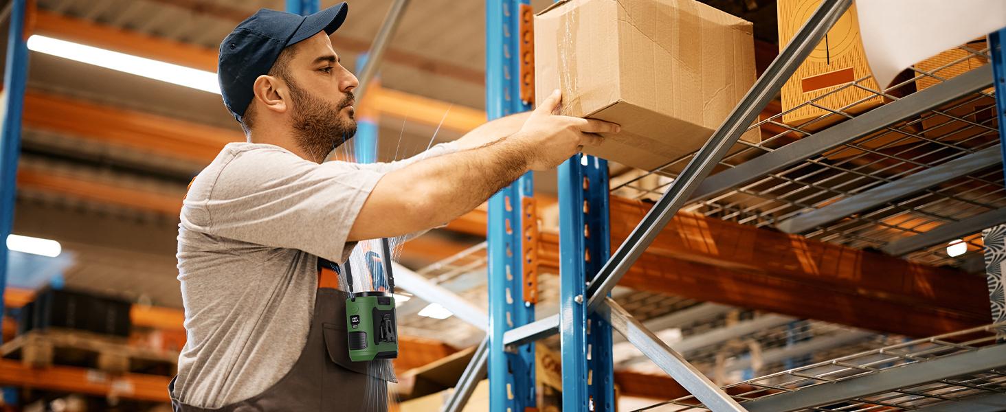 Portable Personal Waist Fan - Rechargeable Battery Power Bank, 5 Speeds, LED Light, Wearable Belt Fan for Outdoor Jobsite Farms Travel