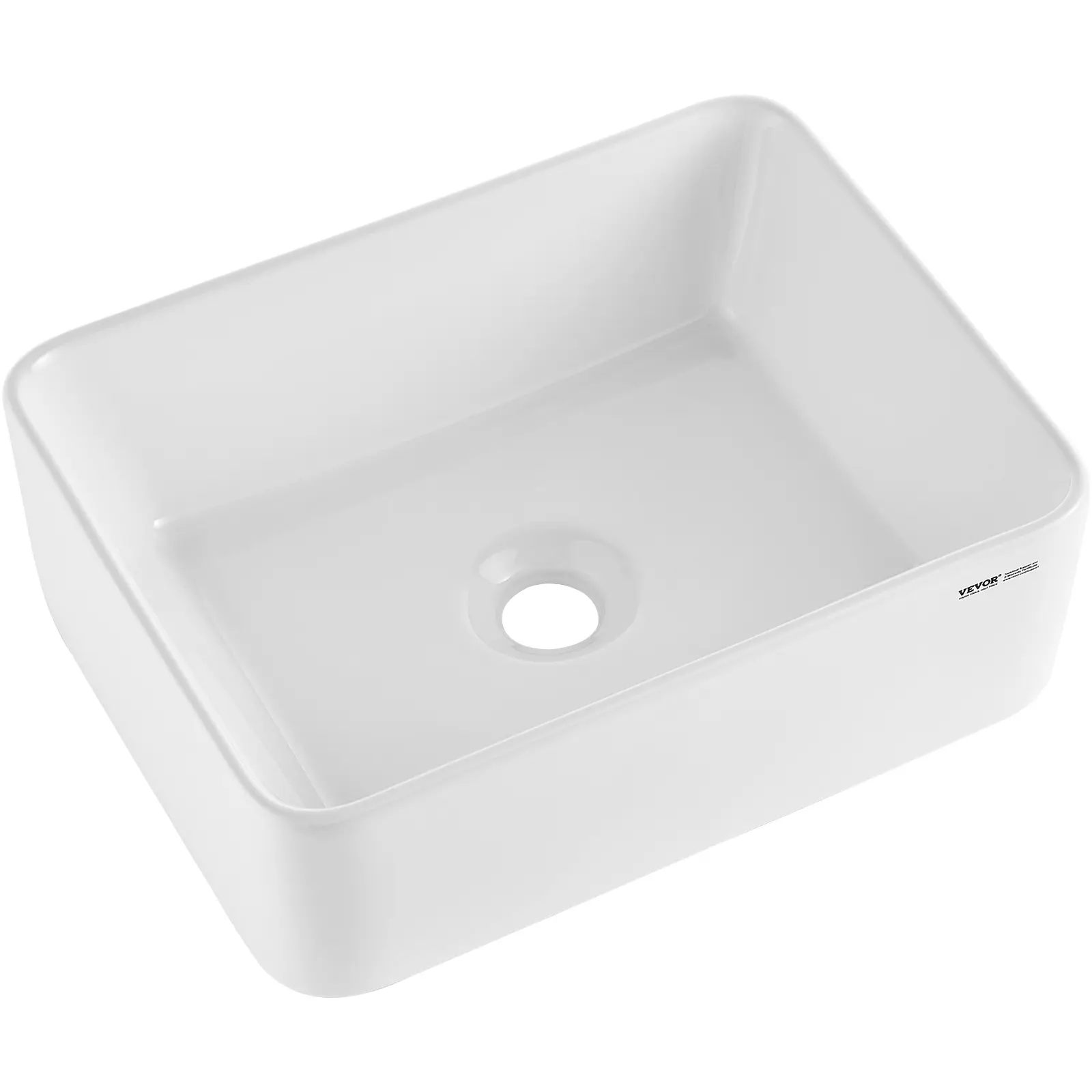 【Summerfinds】VEVOR Rectangle Vessel Sink,16" x 12" Bathroom Vessel Sink CountertopWhite Ceramic Bathroom Sinks Above CounterModern StyleBright and ElegantWell-Packaged for BathroomHotelToiletRV, Basin, Countertop Vessels
