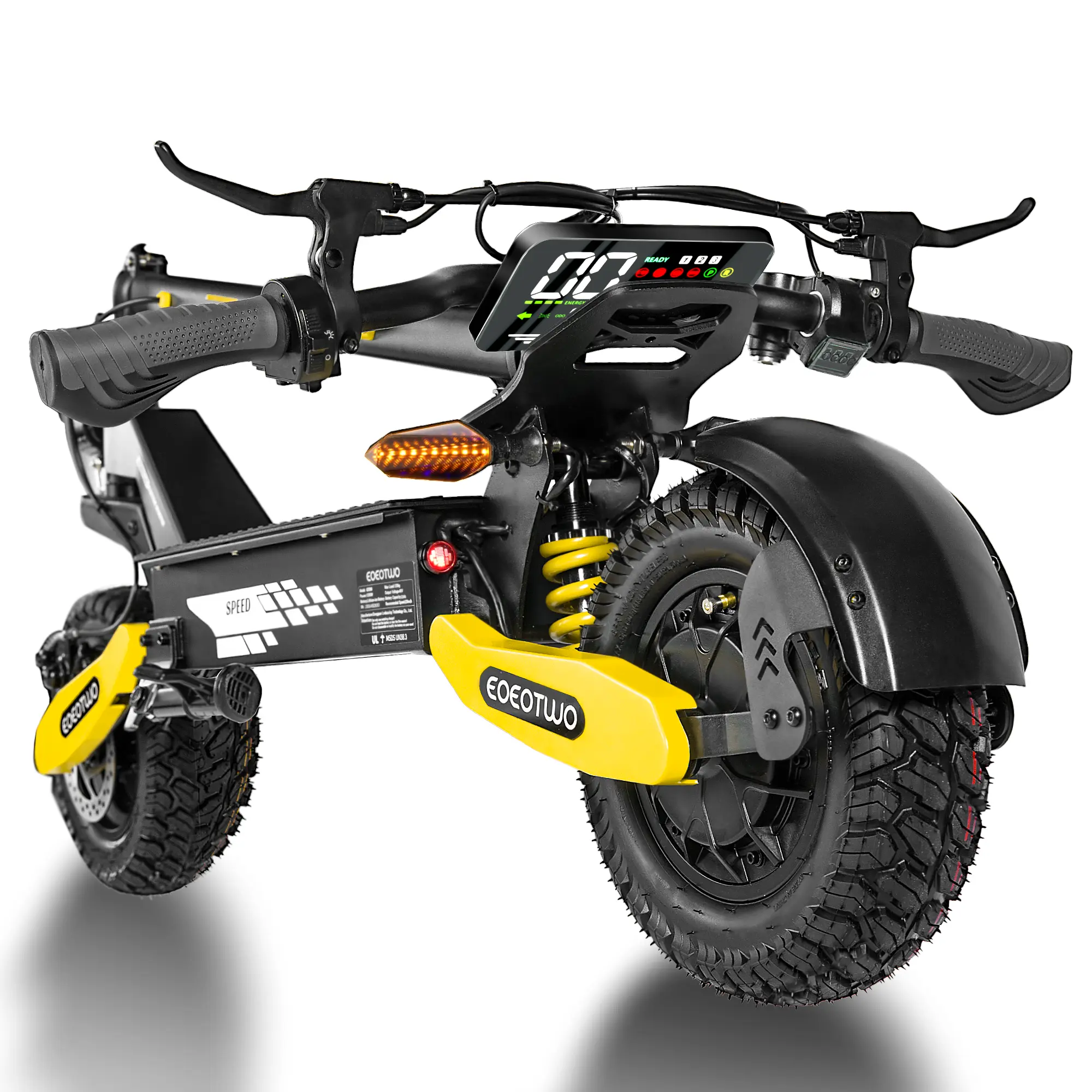 [EOEOTWO&GT06] Electric Scooter-Adult Model -1200W, 11-inch Solid Tires, 28 mph Speed, Long Range of 40miles, Suitable for Adults, Foldable Commuter ElectricScooter, Dual Disc Brakes, Dual Shock Absorbers, FoldableElectric Scooter
