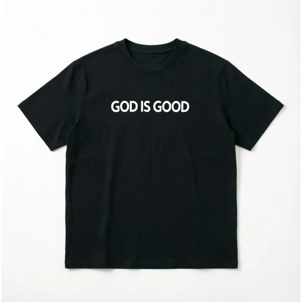 GOD IS GOOD Christian clothing Statement Cotton T-Shirt | Minimalist Faith Tee sturdy blue black summer top women