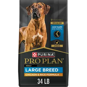Purina Pro Plan High Protein, Digestive Health Large Breed Dog Food Dry, Chicken and Rice Formula - 34 lb. Bag