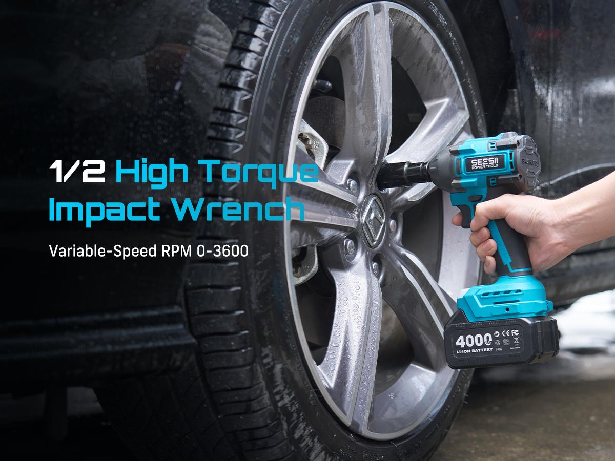 SEESII 3-in-1 Cordless Power Tool Set: Electric Rotary Hammer, Cordless Angle Grinder & Brushless Impact Wrench - Heavy Duty Combo Kit with 2x 4.0Ah Batteries for Construction, Automotive Repair & Metal Fabrication, 3ML