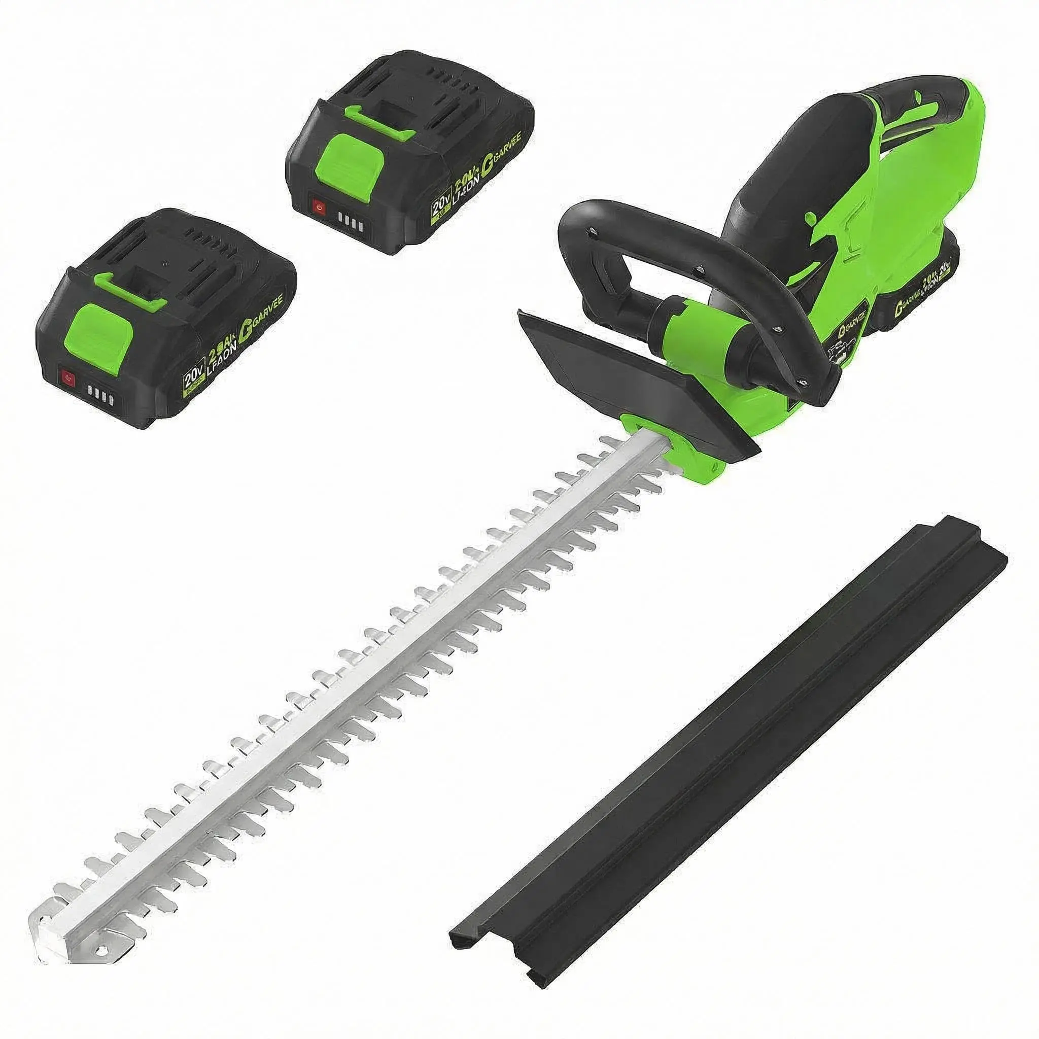 【GARVEE】20V Cordless Hedge Trimmer - 22.4" Cutting Blade, 2-Pack 2.0Ah Batteries, Lightweight Handheld Cordless Dual Battery Grass Trimmers for Garden & Yard Maintenance