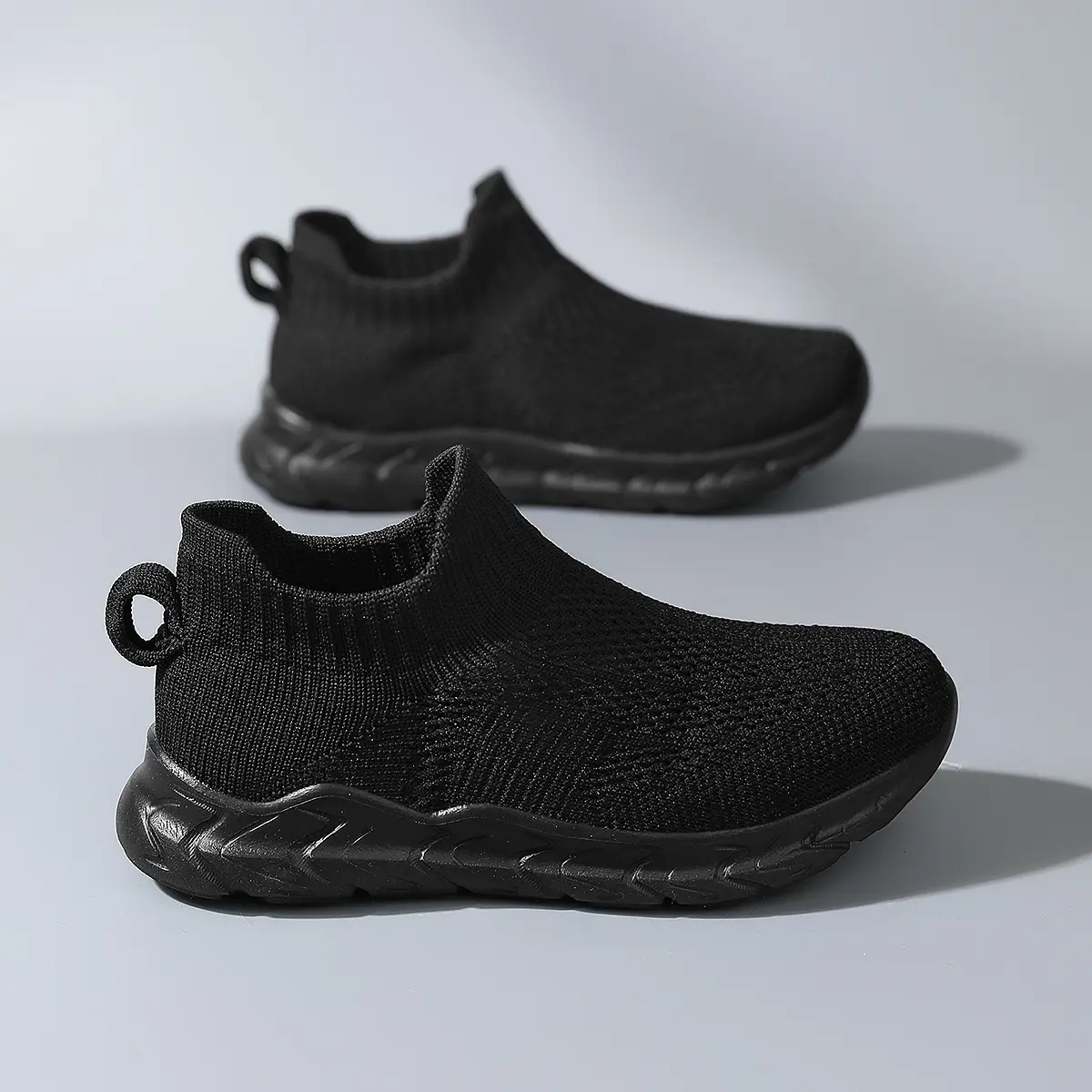 Kids' Unisex Knit Fabric Quick Slipon Low Top Trainers - Flexible, Breathable Mesh, Lightweight Cushioned Marshmallow Outsole, <1cm Flat Heel, Cool All Day School & Play Shoes for Ages 3-14