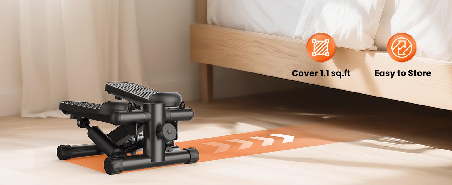 【Deal】SweetFurniture Mini Stepper with Resistance Bands,Twist Stair Steppers, Stepper Machine Adjustable Foot Stepper for Fitness Gym Equipment Steady