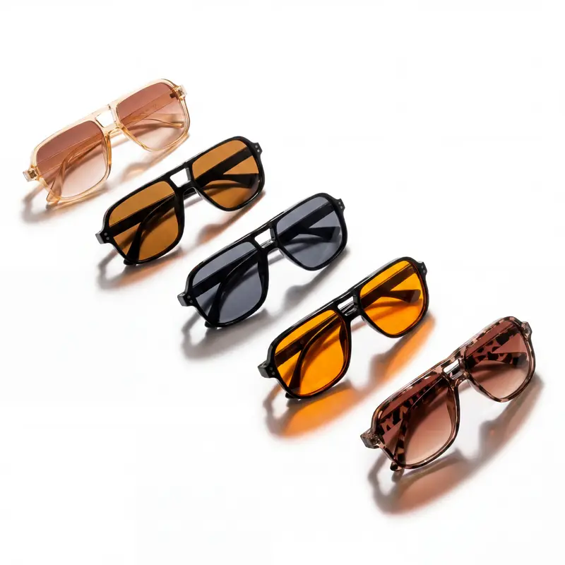 New Horizons 5 Pairs Unisex Vintage Trendy Aviator Frames Sunglasses, Retro Outdoor Sports Sunglasses, Modern Fashionable Sunglasses for Men & Women for Everyday Use,Summer sunglasses,Polarized Sunglasses,plebesummer glasses,Y2k sunglasses,sohochic