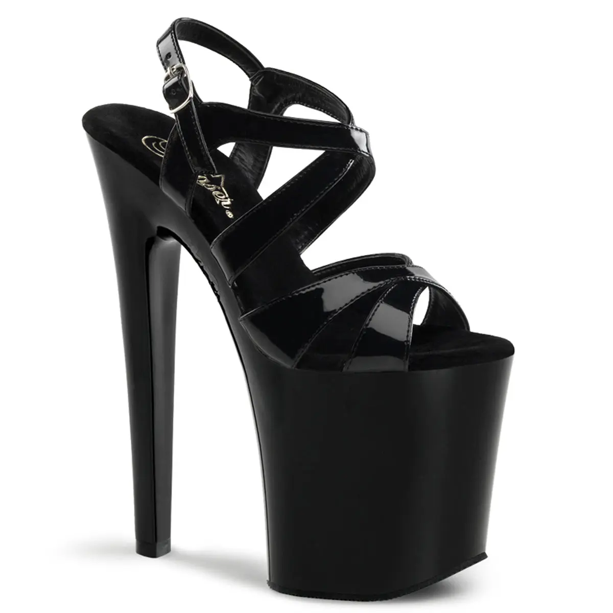 Pleaser Xtreme-872 Women's Platform Sandal, Ankle Strap Statement Shoes with an 8-Inch High Heel, Strappy Platform, Elegant Party Shoes, Stylish, Fashion, Heeled, Fabric, Solid