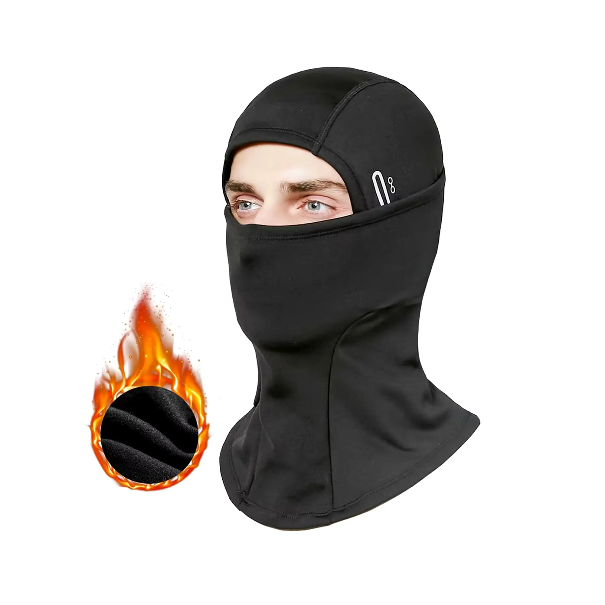 Thermal Fabric Ski Mask for Men, Windproof Balaclava Face Cover for Cold Weather Skiing and Outdoor Cycling, Male, Adults, All Seasons, Cold Weather Face Cover, Wind-Resistant, One Piece, Masks