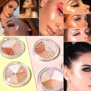 Multicolor Baked Blush & Contour Compact Powder, Diamond-Shaped Glitter, Non-Fluffing Formula, Brightening 3D Eyeshadow, New Collection for Enhanced Contouring and Highlighting forever makeup artist highlighter