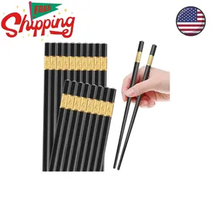 10 Pairs of Reusable Chopsticks, Dishwasher Safe, 9.5-Inch Fiberglass Chopstick Set