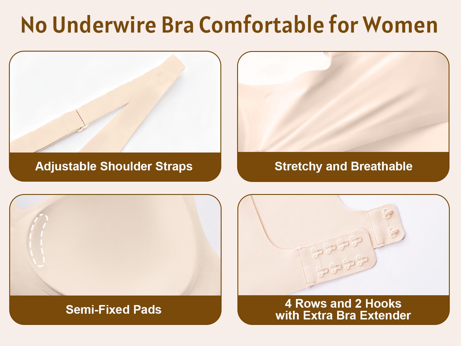 Jelly Wireless Womens Comfortable Wireless Bras Push Up Bralettes Seamless Tshirts Bras Deep V Everyday Bras