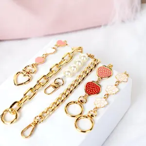 6Pcs Chain Strap for Bag-Removable Bag Extender Strap for Women,Fashion Bag Accessories,Gold Purse Charm Chain Bag Straps