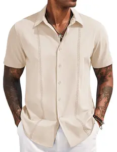 COOFANDY Mens Cuban Guayabera Short Sleeve Shirt Casual Summer Beach Tops Button Down Untucked Shirts COOFANDY Mens Cuban Guayabera Short Sleeve Shirt Casual Summer Beach Tops Button Down Untucked Shirts