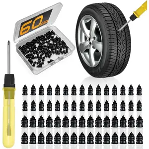 60 Pcs Tire Repair Rubber Nail, Tire Repair Nail Tire Repair Rubber Screws Fast Tool Self-Service Tire Repair Nail Vacuum Tire Repair Rubber Nail, Suitable for Car Motorcycle Jeep Tire Puncture Repair