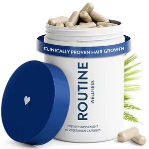 Routine Wellness Hair Growth Supplement – CLINICALLY Tested Thicker, Fuller-Looking Hair Support with Biotin & Key Nutrients, Vegetarian & Gluten-Free Vitamins