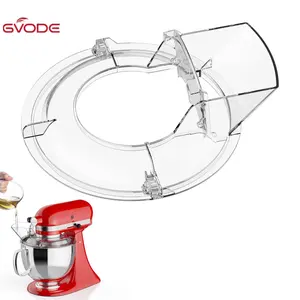 GVODE Pouring Shield for KitchenAid Mixer, Compatible with KitchenAid 4.5-5 QT Tilt-Head Stand Mixers, Detachable Body with Flip-top Feed-inlet Lid, Fits Stainless-Steel, Glass, and Ceramic Bowls