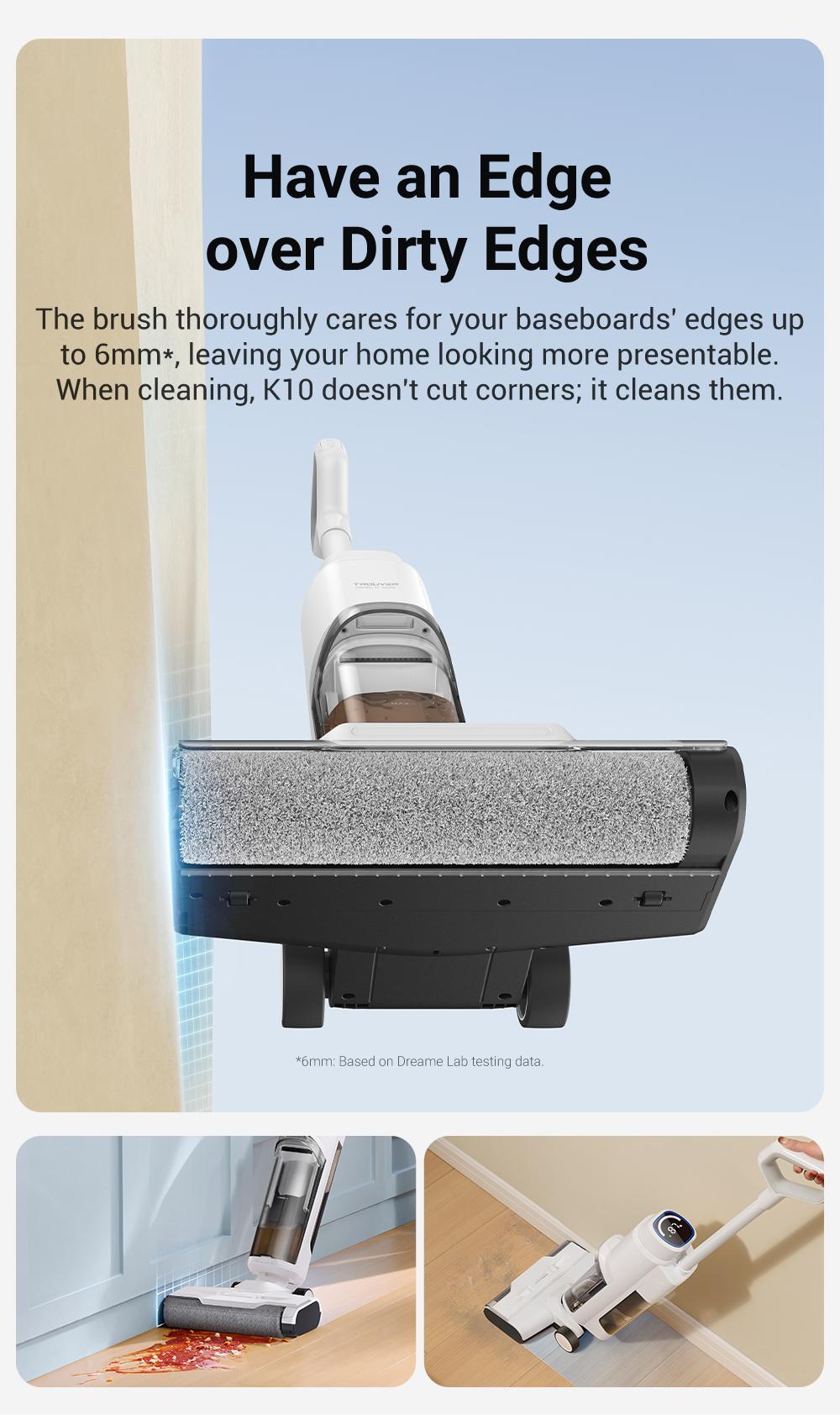 DREAME K10 Plus Vacuum Mop,  Wet Dry Vacuum Cleaner, Smart Floor Cleaner Cordless Vacuum and Mop for Hard Floors, 30min Seamless Cleaning, Cleans Itself, 540RPM Brush Darts through Dirt with Ease, Expressive Voice Prompts, Real-Time Interaction