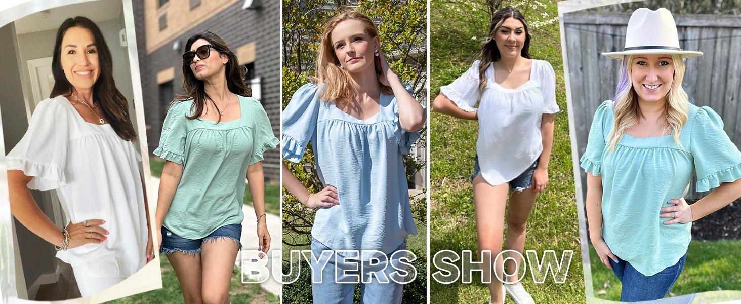 Cottagecore Coquette Blouse | Women's Square Neck Peplum Top with Whimsical Ruffle Sleeves Cottagecore Coquette Blouse | Women's Square Neck Peplum Top with Whimsical Ruffle Sleeves