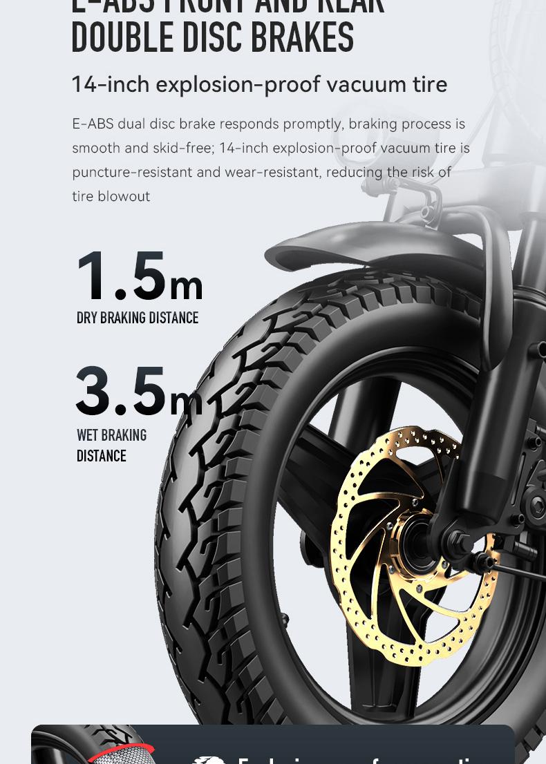 Electric Folding Bicycle 500W Motor 14-Inch Tires 48V 15Ah Battery 30-Mile Range Certified Shock Absorption Smart Urban Bike 1000W Peak Power 100KM Range Foldable with 16-Level Shock Absorption System Commuter Ebike Suspension Ebike Brakes Electric Folding Bicycle 500W Motor 14-Inch Tires 48V 15Ah Battery 30-Mile Range Certified Shock Absorption Smart Urban Bike 1000W Peak Power 100KM Range Foldable with 16-Level Shock Absorption System Commuter Ebike Suspension Ebike Brakes