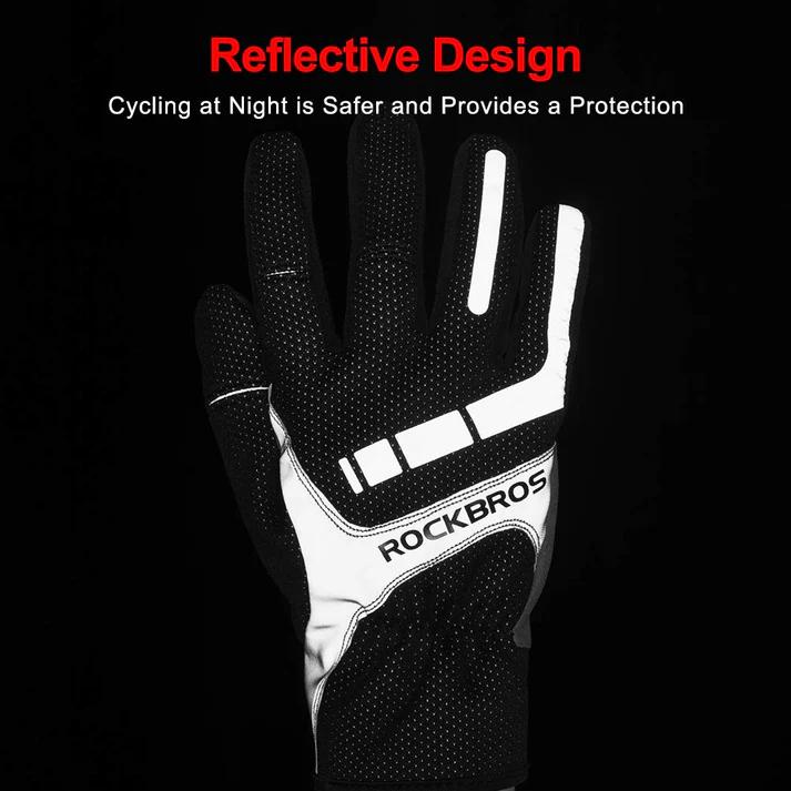 ROCKBROS Full Finger Cycling Gloves for Men, Motorcycle and Mountain Bike Gloves