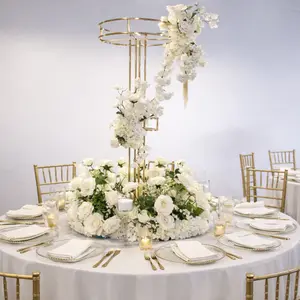 2 PACK 48″ Tall Wedding Flower Arch Table Centerpieces Ornaments Decoration Metal Backdrop 120Cm Height 11LBs Weight Capacity Easy Assembly