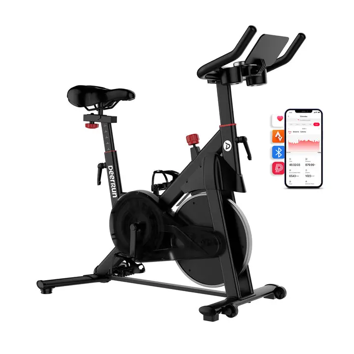 Superun Indoor Exercise Bike for Tall Riders - Unisex Home Gym Equipment, 32 Magnetic Adjustable Resistance, Adjustable Seat, LED Screen, Indoor Fitness Cardio Machine