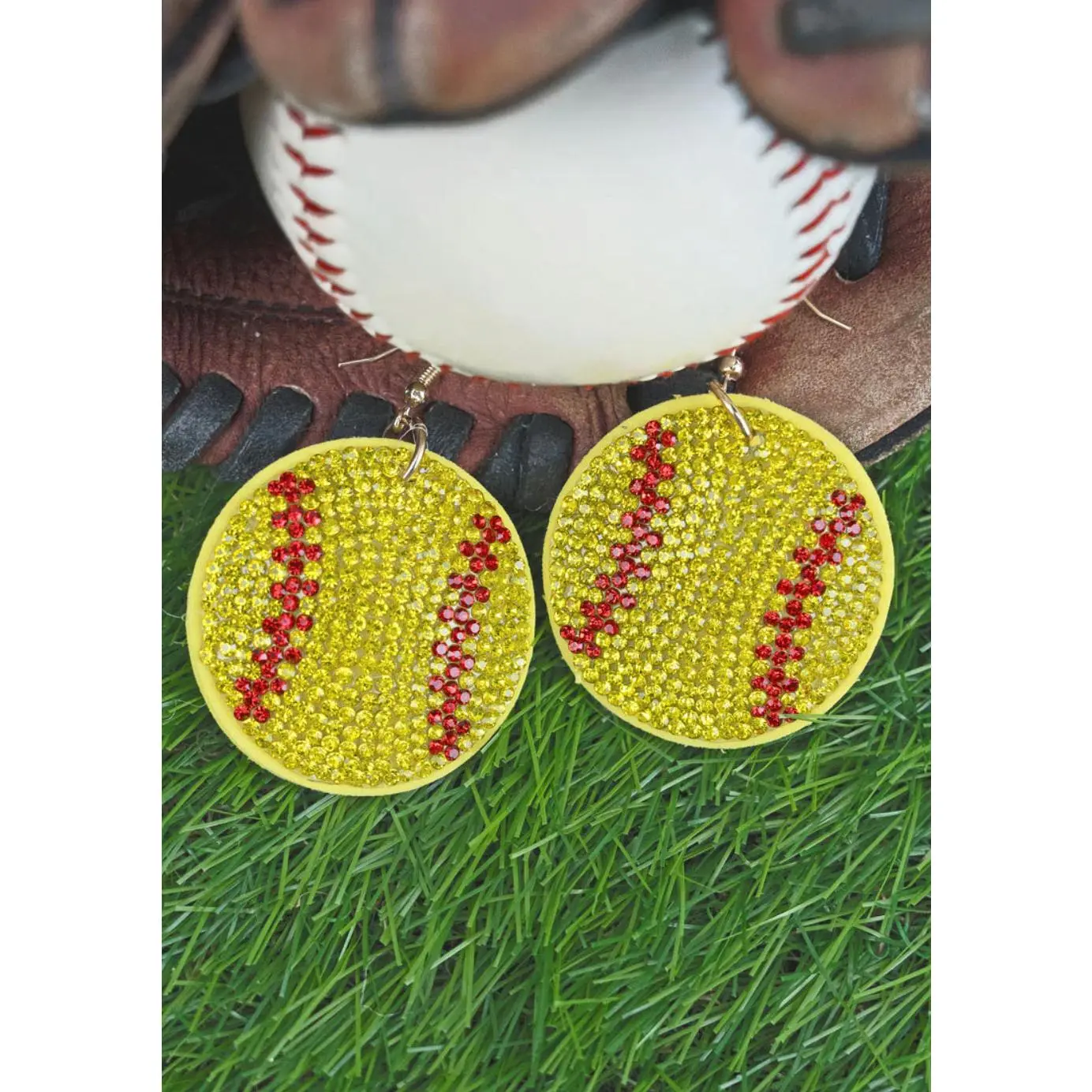 Crystal Softball Earrings