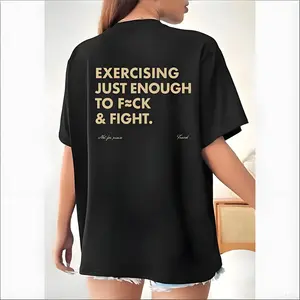 Funny EXERCISING JUST ENOUGH TO F≈CK & FIGHT Tee, Retro Vintage Y2K Streetwear