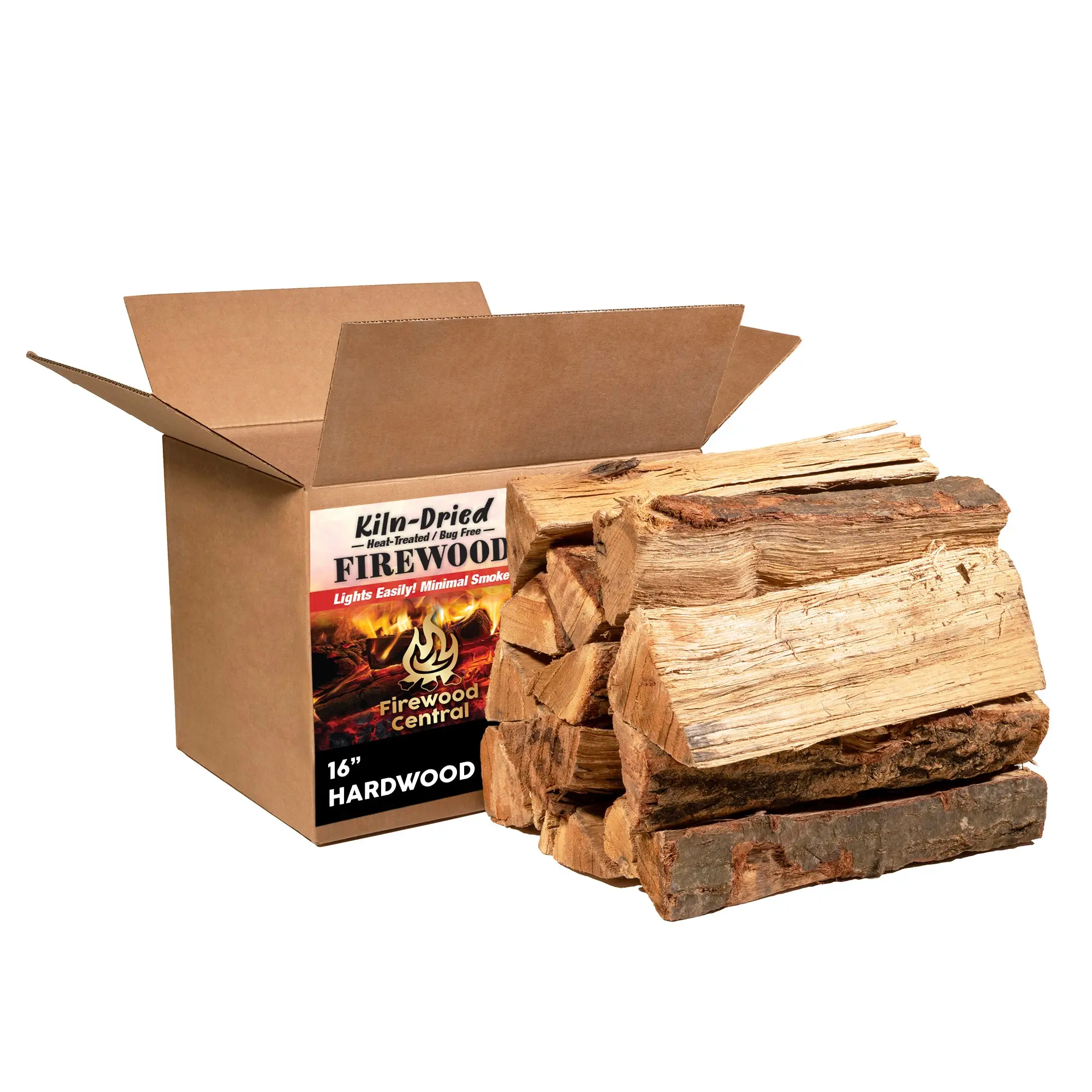 Firewood Central Kiln-Dried PA Hardwood – 16” Splits (Approx. 38 lb) – Sweet Smoking Wood for Cooking, Grilling, Wood-Fired Ovens & Campfires – Easy Light, Low Smoke, USA-Sourced