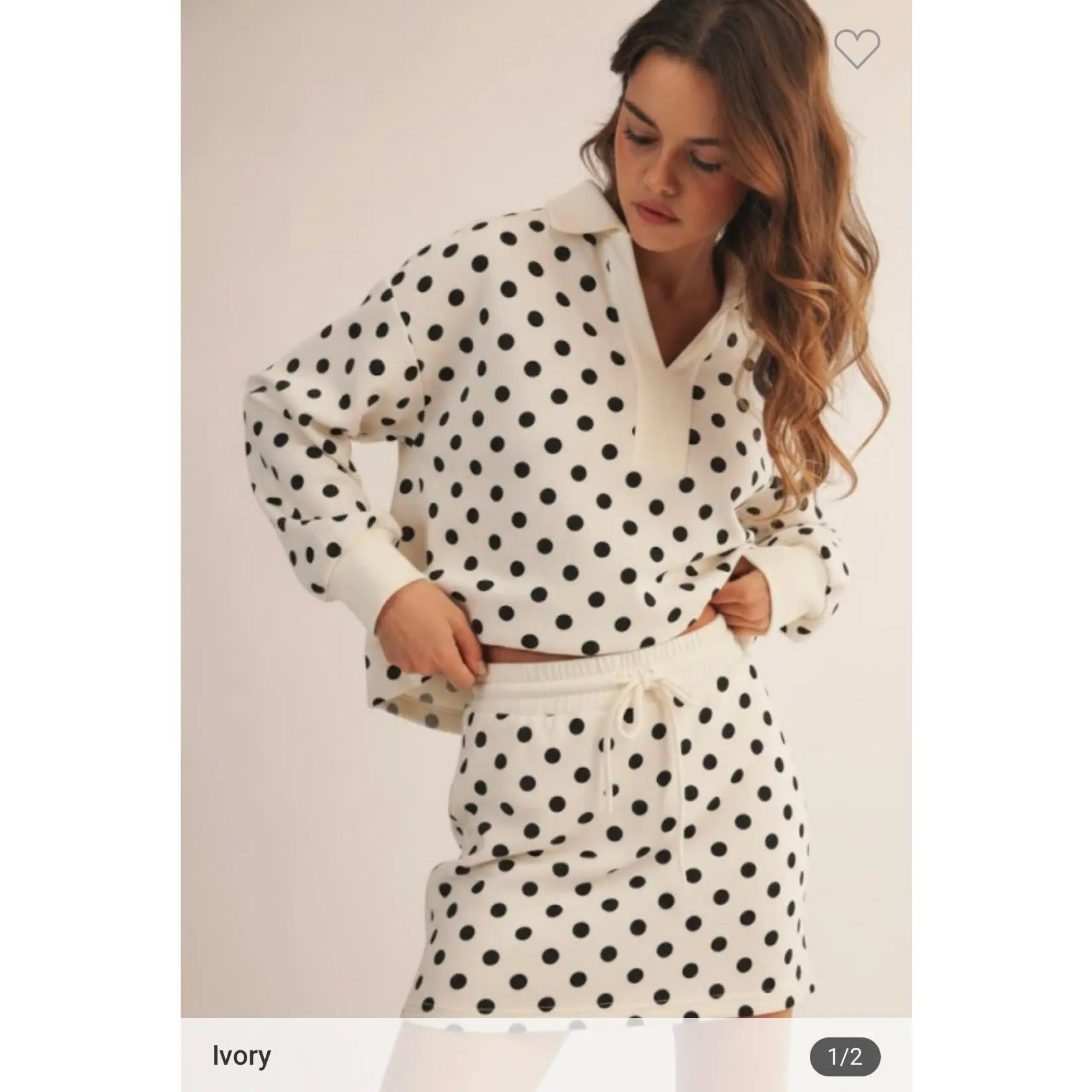 Ivory and Black Polka Dot Set