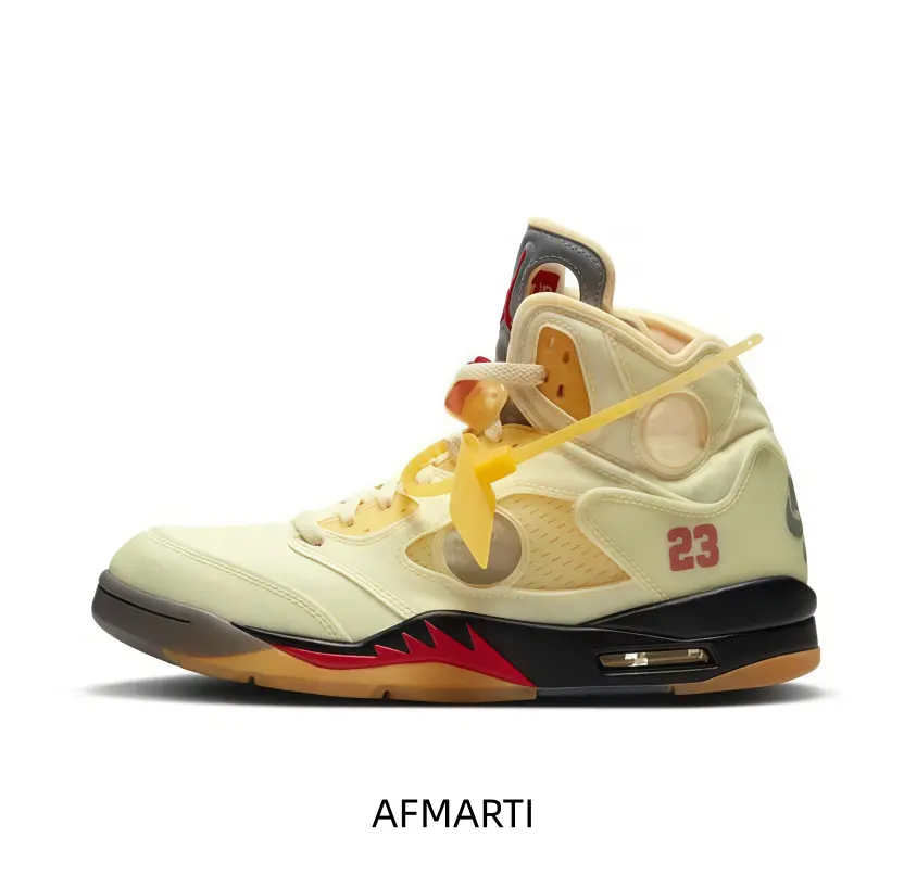 This stylish high‑top sneaker features responsive shock absorption, timeless cream‑red‑black color matching and neat stitching craft, perfect for sports practice and creating vintage personalized street‑wear appearances.