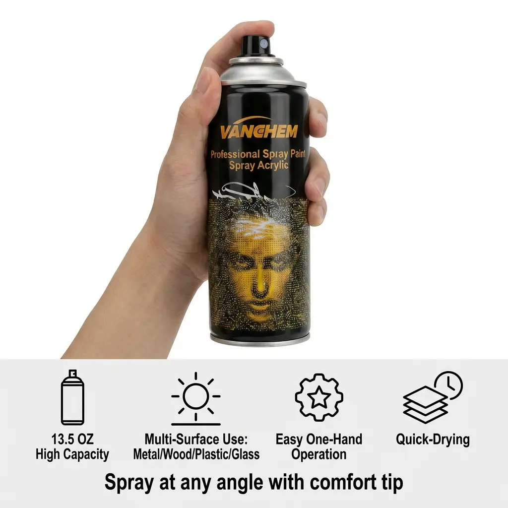 VANGHEM Pro-Grade Graffiti & Art DIY Spray Paint 13.5OZ Multi-Surface Use for Cars Furniture Waterproof UV-Resistant Finish Multiple  Black Steel Pipes Decorative sohochic