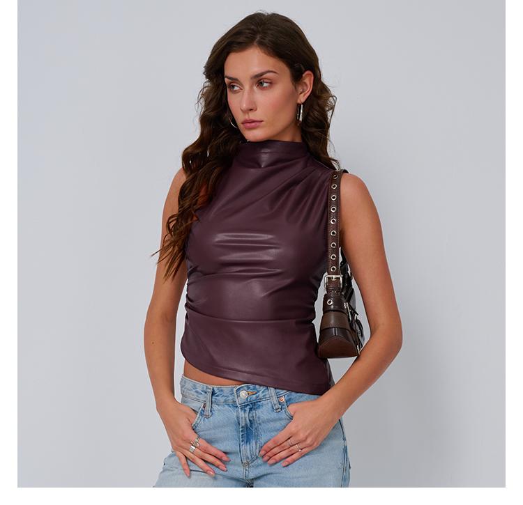 Trendy Queen Chic Leather Vest - Edgy & Versatile-Perfect for Cool Girls
