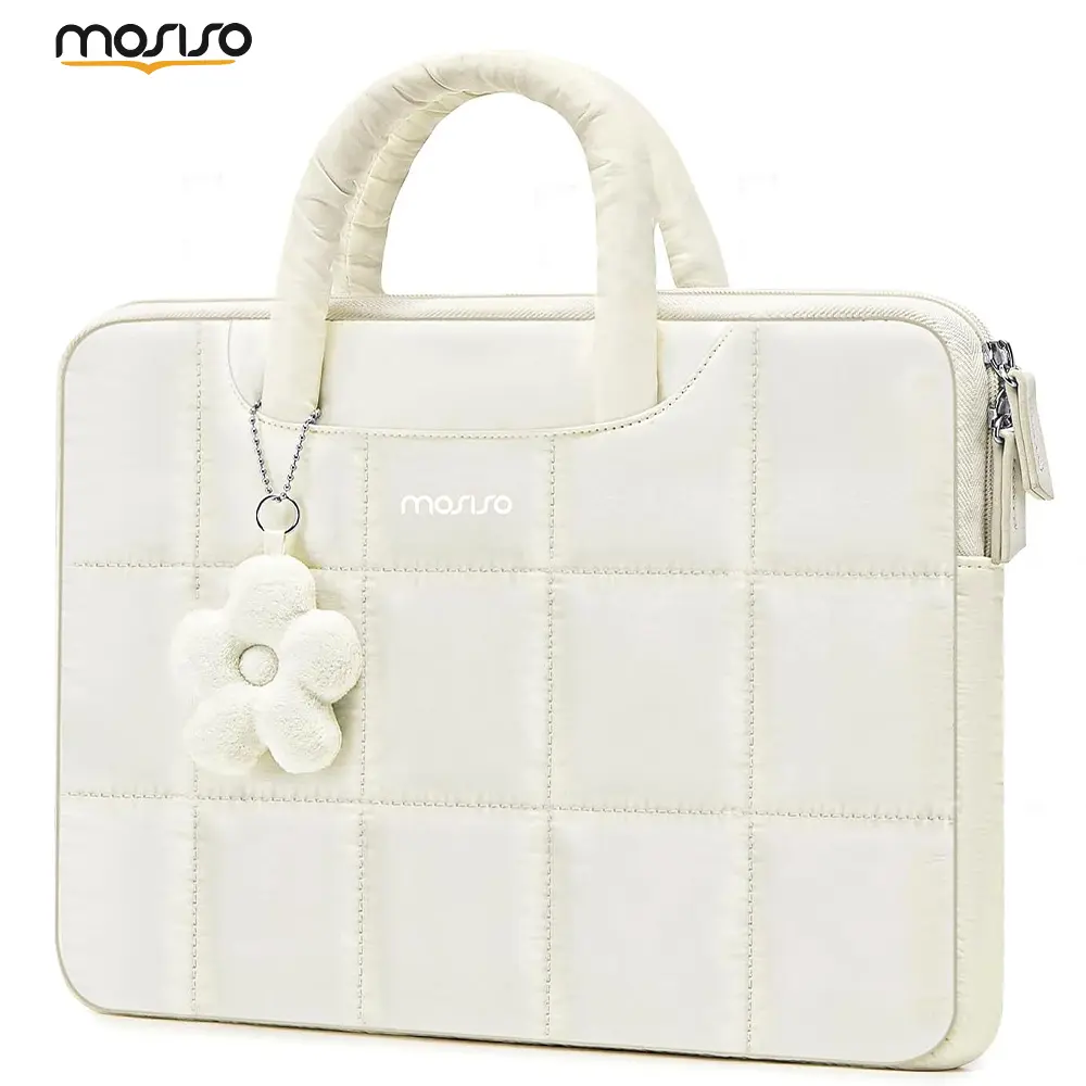 MOSISO Puffy Laptop Sleeve with Handle, Quilted Computer Bag for 13-13.3 / 15-16 Inch Laptop, Protective Laptop Case Compatible with MacBook Air/Pro, HP, Dell, ASUS, Lenovo Notebook